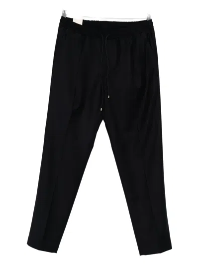 Briglia 1949 Drawstring Wool Trousers In Black