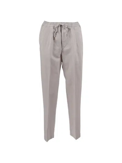 Briglia 1949 Drawstring-waist Pleated Trousers In Gray