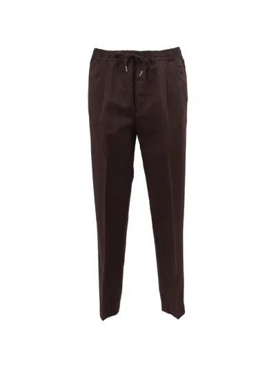 Briglia 1949 Drawstring-waistband Tapered-leg Trousers In Burgundy