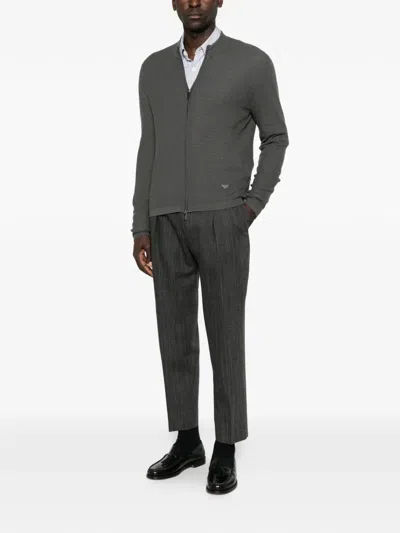 Briglia 1949 Herringbone Pleated Trousers In Gray