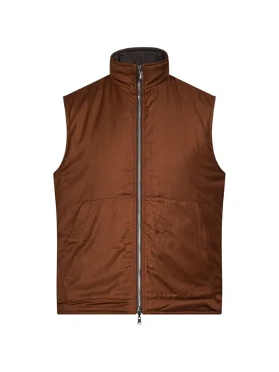 Briglia 1949 High-neck Reversible Gilet In Brown
