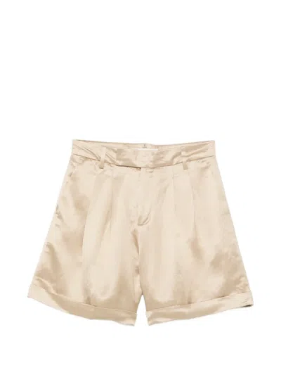 Briglia 1949 Isabellew Pleated Cuffed Shorts In Neutral