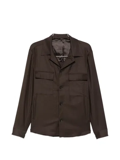 Briglia 1949 John Button-up Pocket-detail Shirt Jacket In Brown