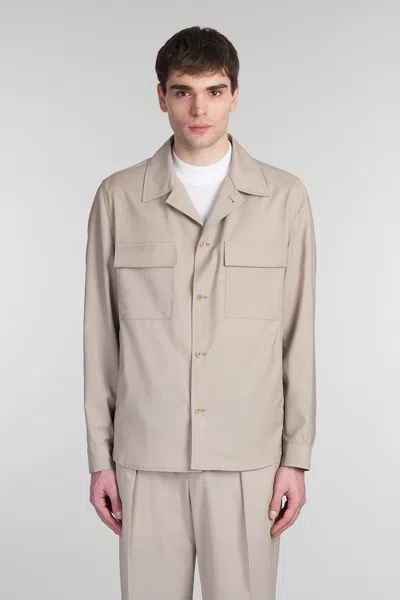 Briglia 1949 John Casual Jacket In Khaki Wool In Brown