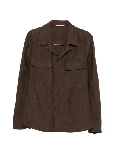 Briglia 1949 Linen Shirt In Brown