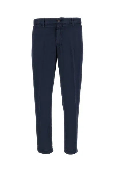 Briglia 1949 Blue Moleskin-effect Cotton Twill Straight-leg Pants