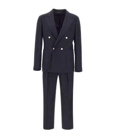 Briglia 1949 Long-sleeved Suit Jacket And Trousers Set In Black
