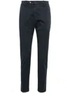 Briglia 1949 Low-rise Stretch-cotton Tapered Chinos In Blue