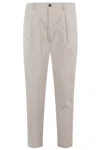 Briglia 1949 Pant 1 Pinces Cotone Stretch In Sabbia