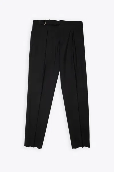 Briglia 1949 Pantalone Black Wool Tailored Pant With Belt - Piccadilly