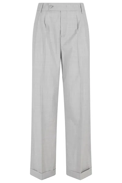 Briglia 1949 Pleated Turned-up Trousers In Gray