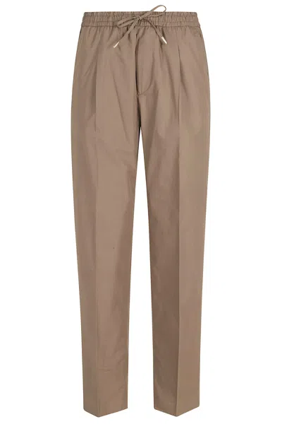 Briglia 1949 Stretch Cotton Drawstring Pants In Animal Print