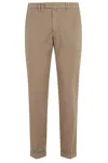 Briglia 1949 Pantalone Ventre Piatto Raso Cotone In Brown