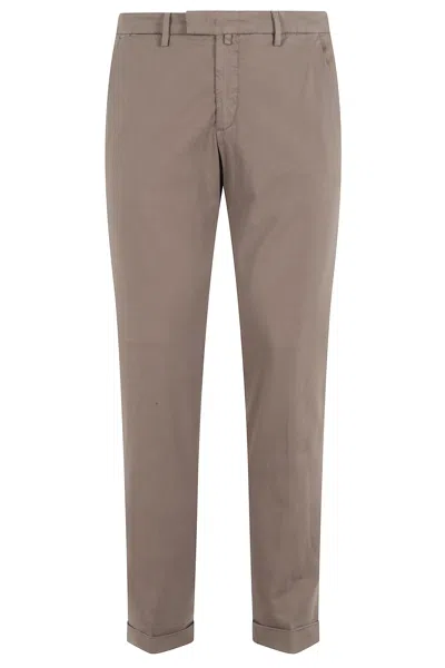 Briglia 1949 Pantalone Ventre Piatto Raso Cotone In Brown