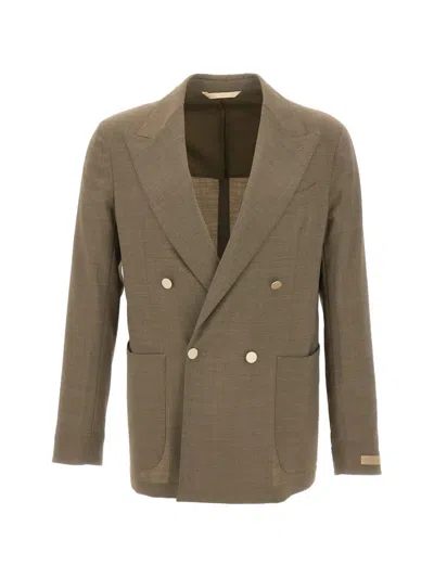 Briglia 1949 Peak-lapel Double-breasted Blazer In Brown