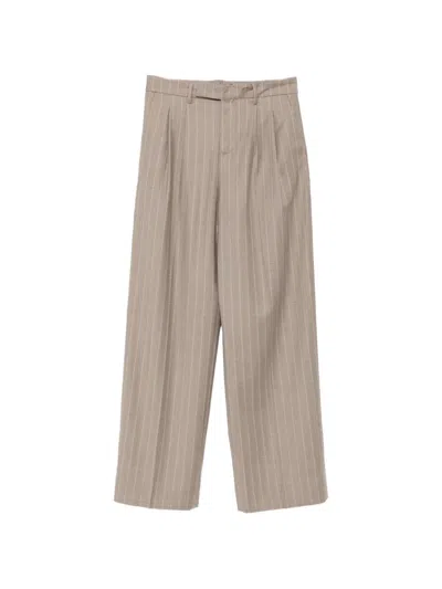 Briglia 1949 Pinstripe-pattern Pleated Trousers In Neutral