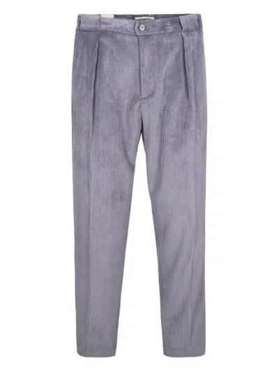 Briglia 1949 Pleated Corduroy Trousers In Gray