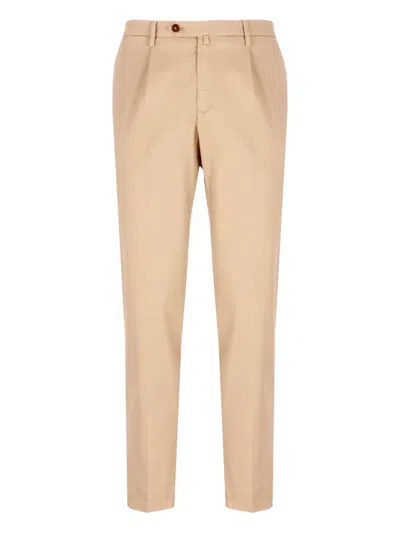 Briglia 1949 Pleated Cotton Trousers In Neutral