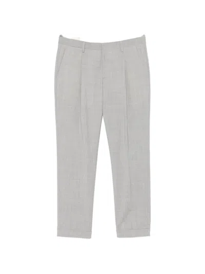 Briglia 1949 Pleated Crosshatch-texture Trousers In Gray