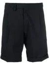 Briglia 1949 Pleated-edge Virgin Wool-blend Shorts In Blue