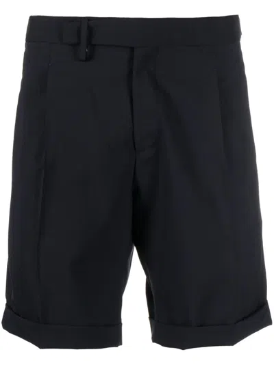 Briglia 1949 Pleated-edge Virgin Wool-blend Shorts In Blue