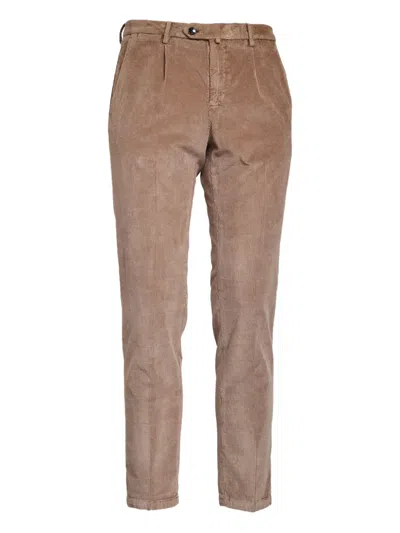 Briglia 1949 Pleated-front Corduroy Trousers In Brown
