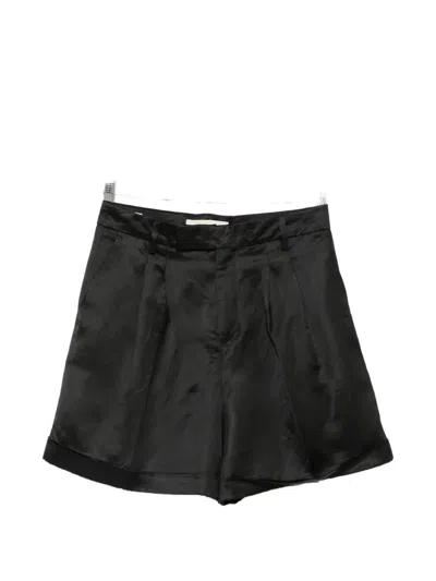 Briglia 1949 Pleated Satin-finish Shorts In Black