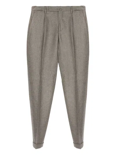Briglia 1949 Pleated Tailored Virgin-wool Trousers In Gray