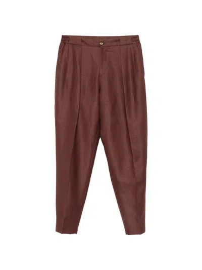Briglia 1949 Pleated Tapered Trousers In Brown