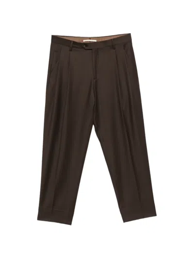 Briglia 1949 Pleated Tapered Trousers In Brown