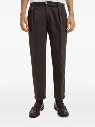 Briglia 1949 Pleated Tapered-leg Trousers In Brown
