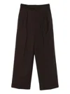 Briglia 1949 Pleated Turn-up Trousers In Brown