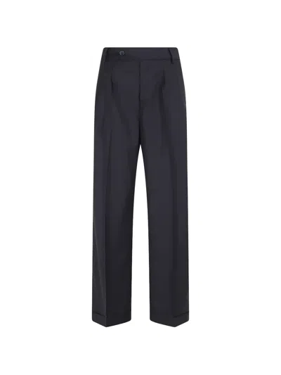 Briglia 1949 Pleated Turned-up Trousers In Blue