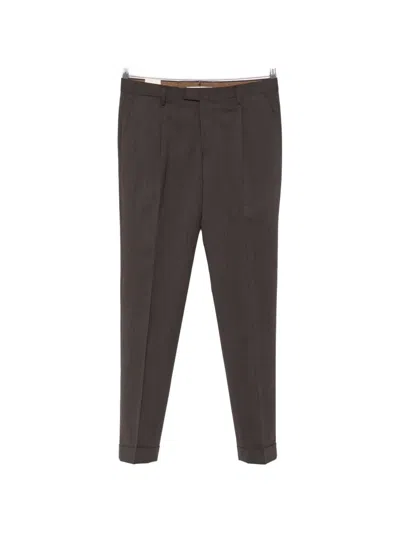 Briglia 1949 Pleated Turned-up Trousers In Brown