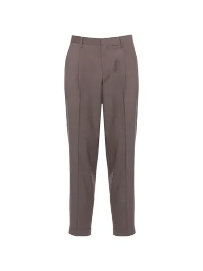 Briglia 1949 Pleated Turn-up Trousers In Brown