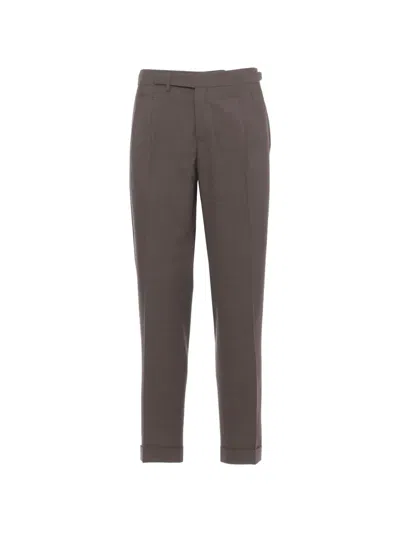 Briglia 1949 Pleated Turn-up Trousers In Brown