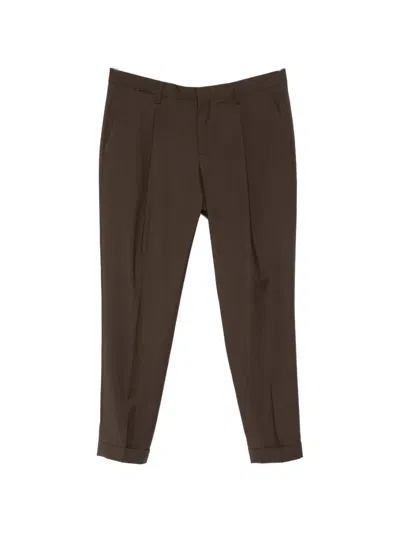 Briglia 1949 Pleated Turn-up Trousers In Brown