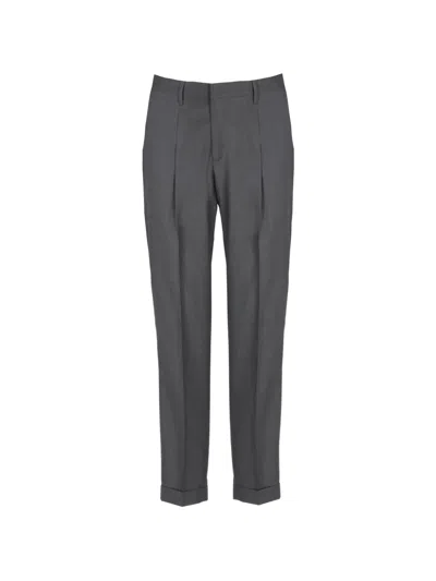 Briglia 1949 Grey Tiberios Wool Straight-leg Pants In Animal Print