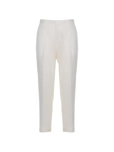 Briglia 1949 Pleated Turn-up Trousers In White