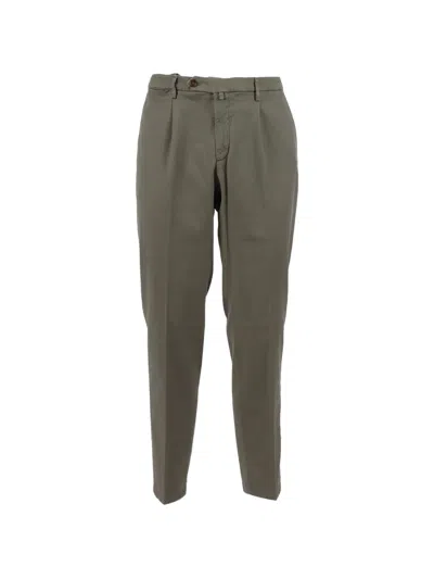 Briglia 1949 Pleated Twill Trousers In Green