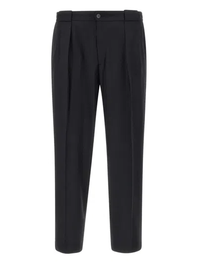 Briglia 1949 Pleated Wool-cashmere Blend Trousers In Blue