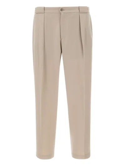 Briglia 1949 Pleated Wool Trousers In Gold