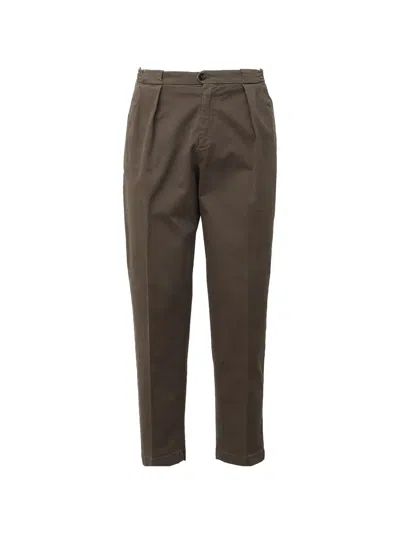 Briglia 1949 Portobello Pleated Cotton Trousers In Green