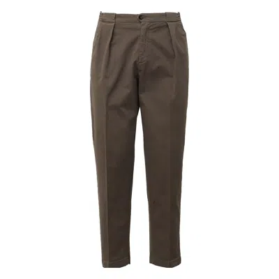 Briglia 1949 Portobello Washed Cotton Gabardine Trousers In Metallic