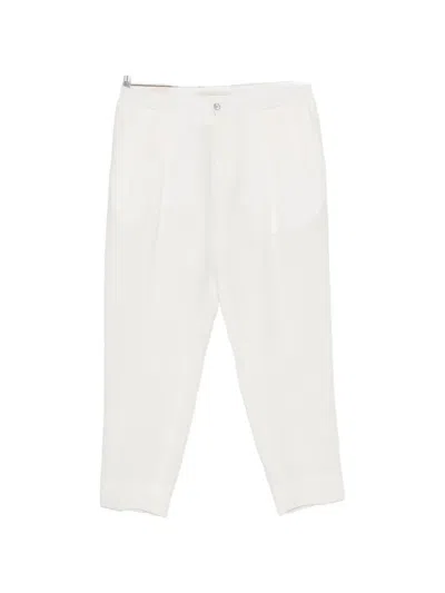 Briglia 1949 Portobellos Pleated Cropped Trousers In White