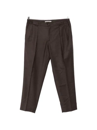 Briglia 1949 Portobellos Pleated Pressed-crease Trousers In Brown
