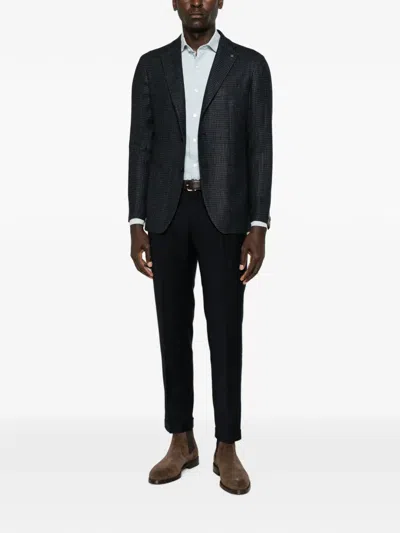 Briglia 1949 Pressed-crease Turn-up Trousers In Black