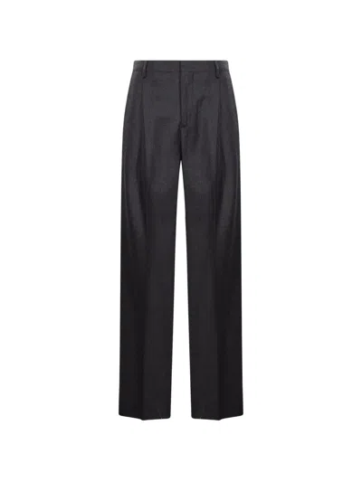 Briglia 1949 Pressed-crease Wide-leg Trousers In Gray