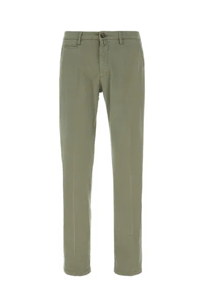 Briglia 1949 Sage Green Stretch Cotton Pants In 62