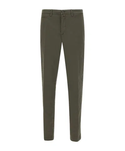 Briglia 1949 Slim Fit Stretch Pants In Green